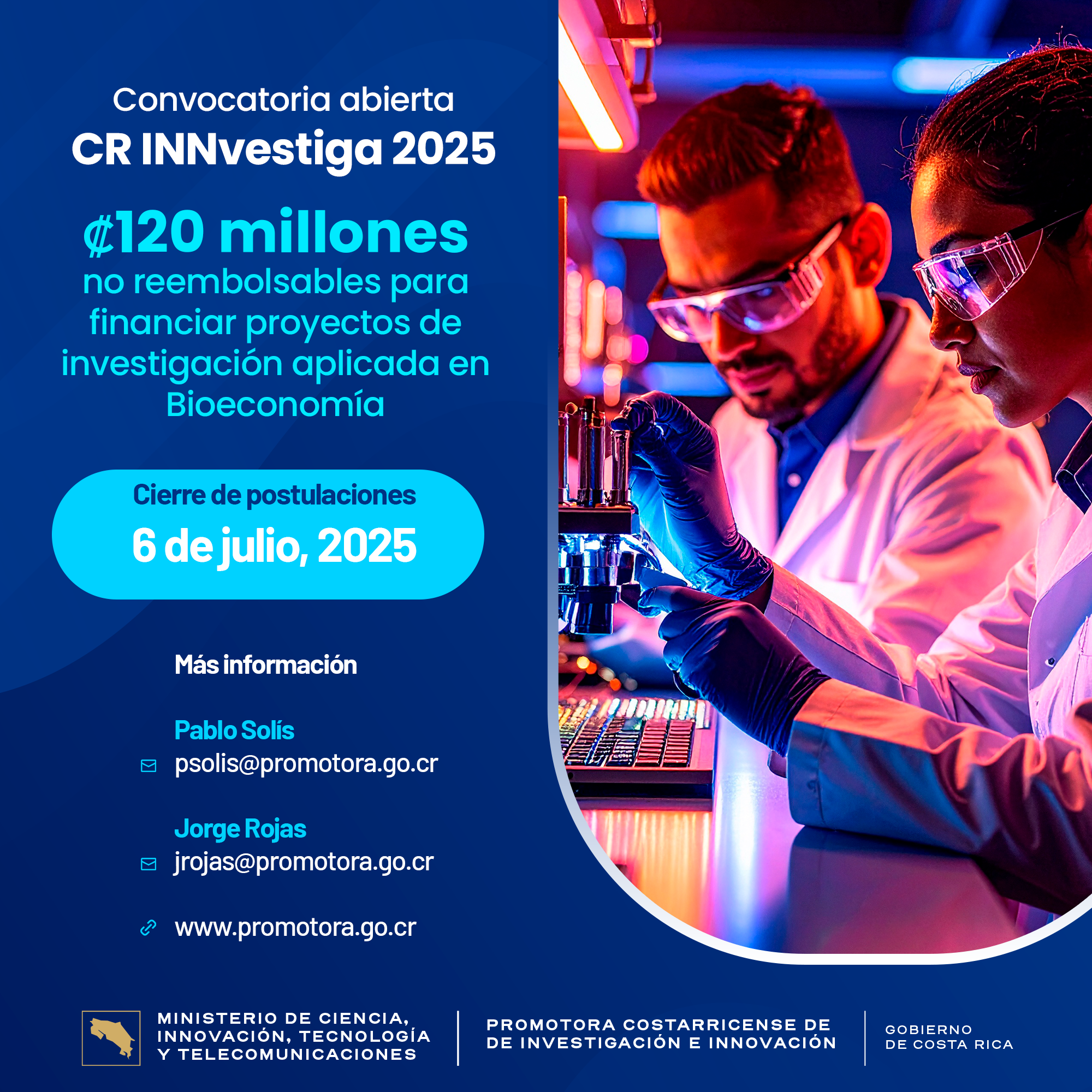 Convocatoria para apoyar financieramente proyectos de investigación aplicada en bioeconomía alineados a la Estrategia Nacional de Bioeconomía 2020-2030, con impacto en el desarrollo científico y tecnológico.